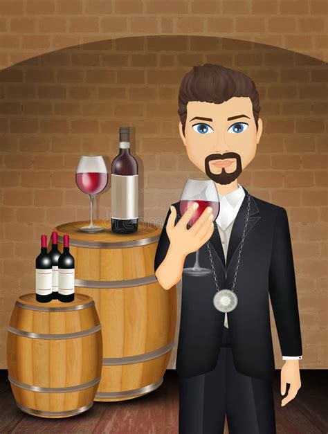 Wine Tasting In The Cellar Stock Illustration Illustration Of Enology