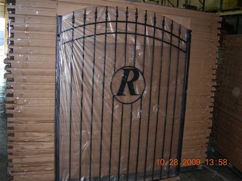 Custom Gate With An R Decal Iron Fence Shop® Custom Gates Wrought