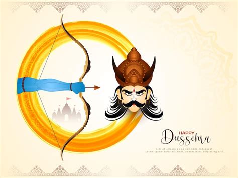 Free Vector Indian Cultural Happy Dussehra Festival Vijaya Dashami