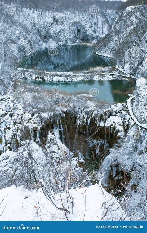 Plitvice Lakes National Park in Croatia in Winter Stock Photo - Image ...