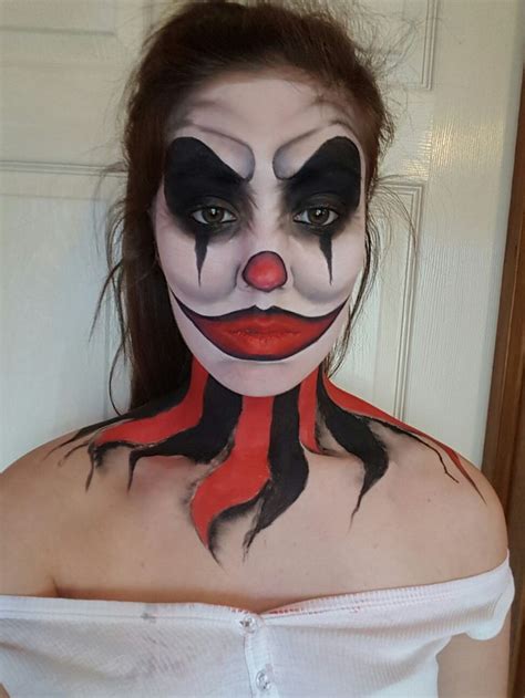 I Then Added A Neck Piece Clown Facepaint Halloween Halloween Face Makeup Face Makeup