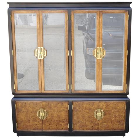 Century Furniture Chin Hua Burl Wood Oriental China Display Cabinet