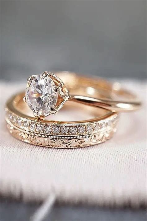 Gold and Silver Wedding Ring Set - 24 Unique and Trendy Ideas for Couples