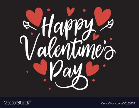 Happy Valentines Day Text Card Royalty Free Vector Image