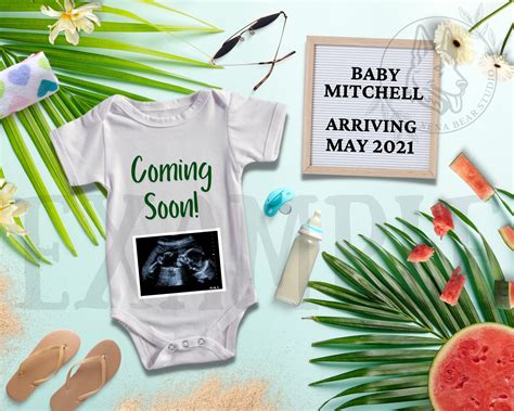 Baby Coming Soon Announcement Summer Etsy