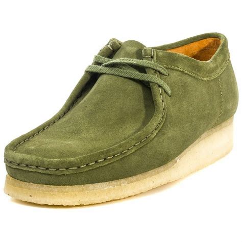 Clarks Originals Wallabee Mens Leaf Green Suede Casual Oxfords 26114504