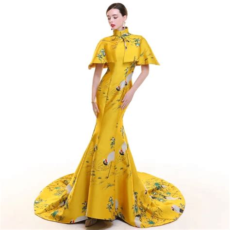 Qipao Tradicional Chino Para Mujer Vestido Largo De Noche Oriental