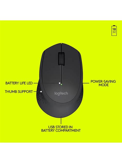 Logitech M280 Wireless Mouse, Black
