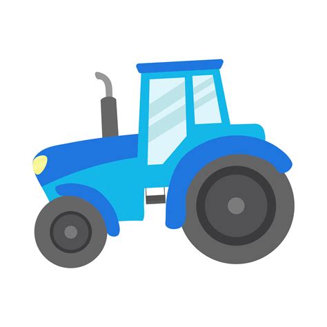 Tracteur Bleu En Style Cartoon Illustration Vectorielle Art