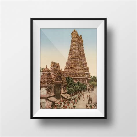 Ancient India Photo Gopuram Srirangam Temple Tamil Nadu | Etsy