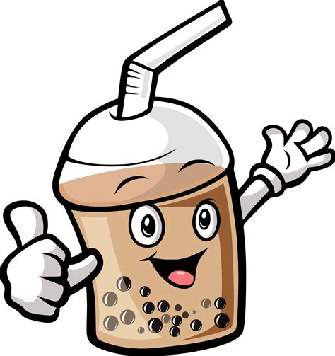 Cute Bubble Milk Tea Cartoon Character Vector Art At Vecteezy