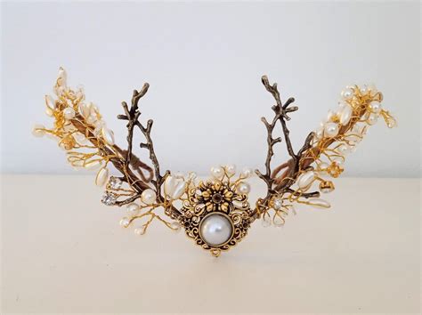 Woodland Elf Tiara Elven Headpiece Fairy Crown Circlet Crown Fairy Crown Celtic Wedding Tiara