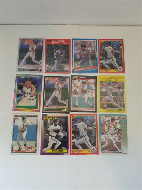 Steve Finley Baseball Card Lot Of Upper Deck Topps Leaf Etc Astros