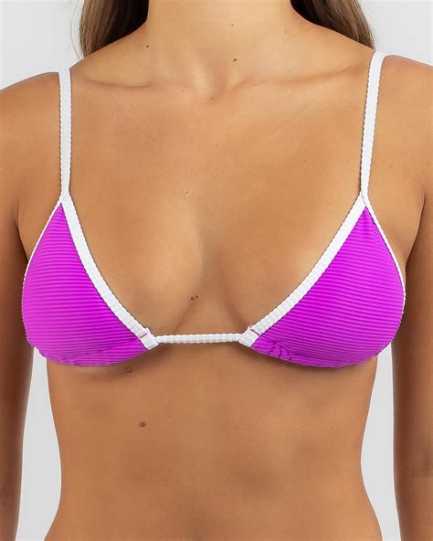 Shop Topanga Neve Rib Triangle Bikini Top In Ultraviolet Fast