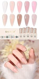Amazon Shoyum Pcs Jelly Nude Gel Nail Polish Set Sheer Pink Colors Gel Polish Kit With