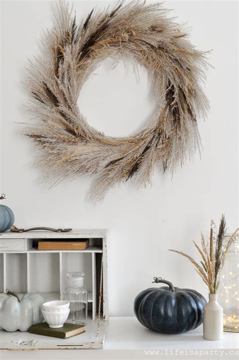 Easy DIY Pampas Grass Wreath - Life is a Party