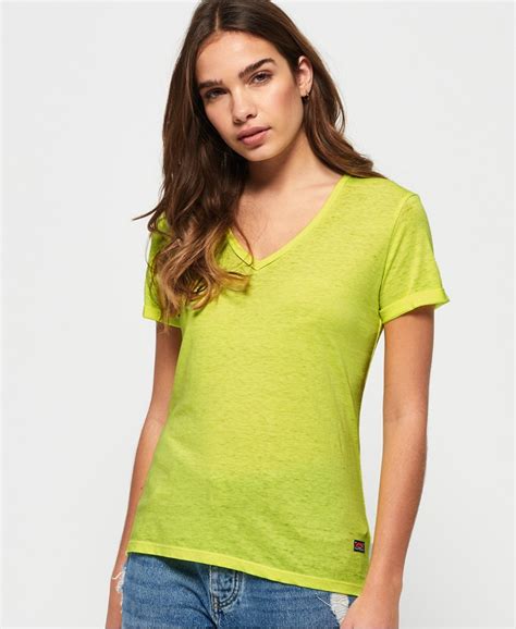 Womens Burnout Vee T Shirt In Green Superdry Uk