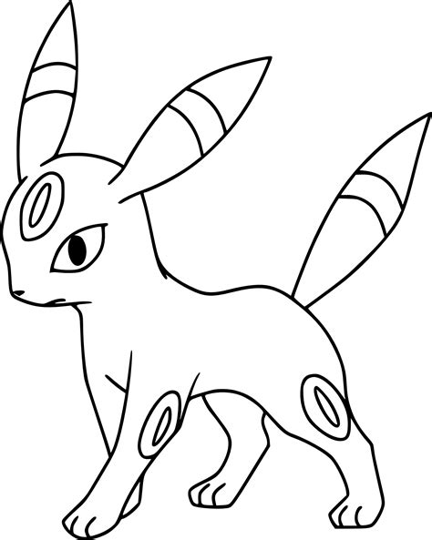 Coloriage Noctali Pokemon à Imprimer