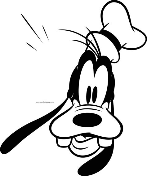 Disney Goofy Face Front View Coloring Page Wecoloringpage