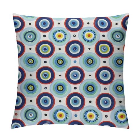 Nawypu Evil Eye Decorative Throw Pillow Case Symmetrical Pattern All