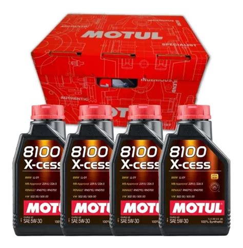 4 Ltrs Óleos Motul 8100 5w30 X-clean 100% Sintético Dexos 2