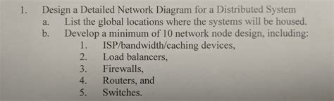 Solved 1. Design a Detailed Network Diagram for a | Chegg.com