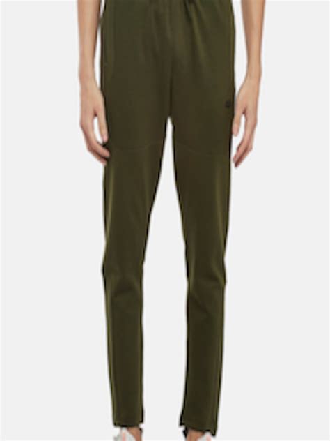 Buy Ajile By Pantaloons Men Olive Green Solid Slim Fit Track Pant