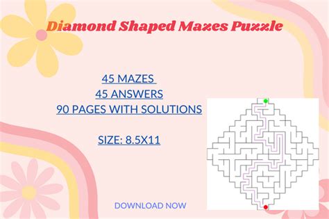 Diamond Shaped Mazes Practice Book Graphic By Jerin Design · Creative Fabrica