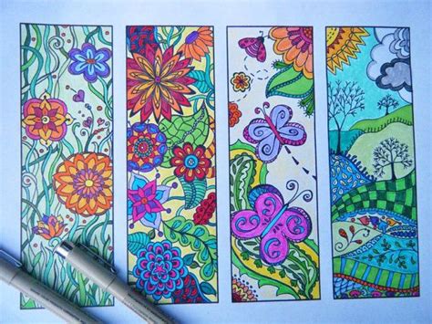 Zentangle Bookmark Coloring Bookmarks Zentangle Drawings Watercolor Sexiz Pix