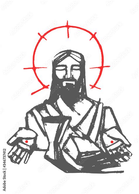 Jesus Christ and Eucharist symbols Stock Vector | Adobe Stock