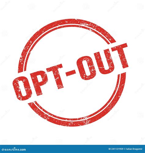 OPT-OUT Text Written on Red Grungy Round Stamp Stock Illustration