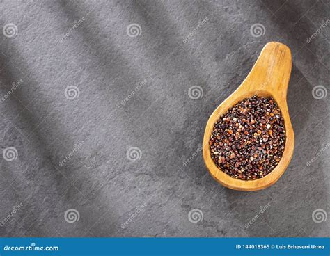 Seeds Of Black Quinoa Chenopodium Quinoa Top View Stock Image