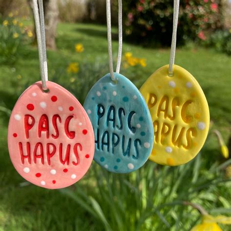 Pasg Hapus Easter Eggs Porcelain Decoration Set Easter Etsy