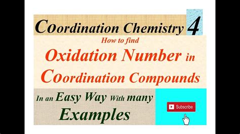 Coordination Chemistry How To Find Oxidation Number In Coordination Compoundspart4for Class2