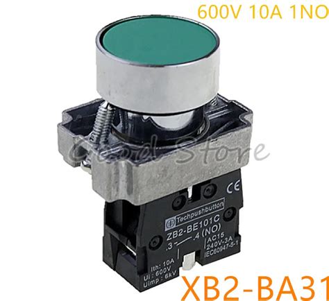 Pcs Xb Ba No V A Mm Green Momentary Push Button Switch