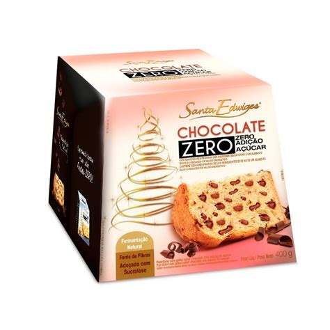 Panettone Gotas Chocolate Zero Açúcar Santa Edwiges 400g