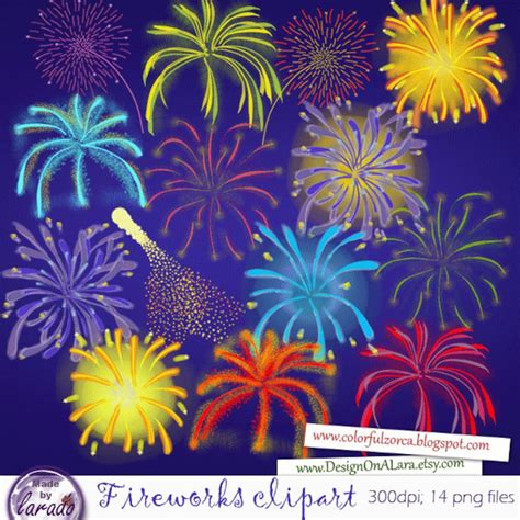 Fireworks Digital Clipart Dazzling Fireworks Clip Art Wedding