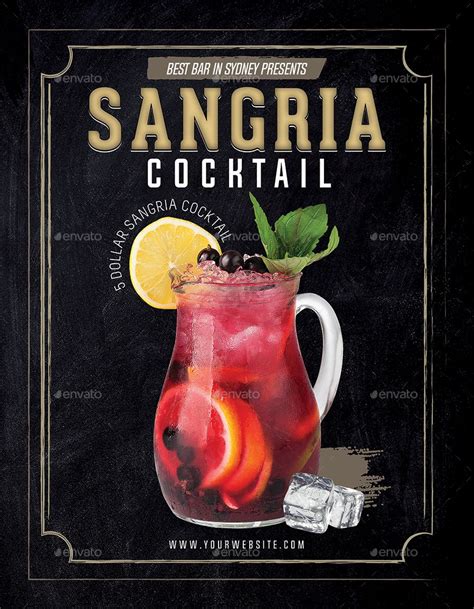 Sangria Cocktail Flyer Template Preview Graphicriver In