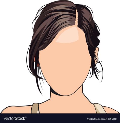 Silhouette Faceless Woman Fashion Hairstyle Vector Image