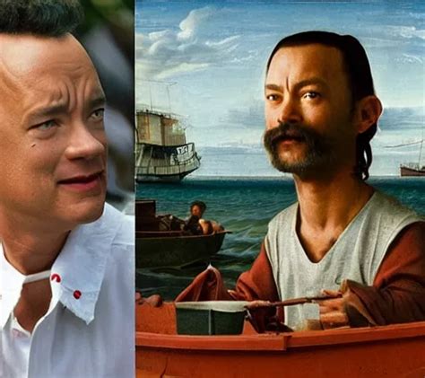 Krea Tom Hanks As Forrest Gump Fishing For Shrimp In A Giant Shrimp