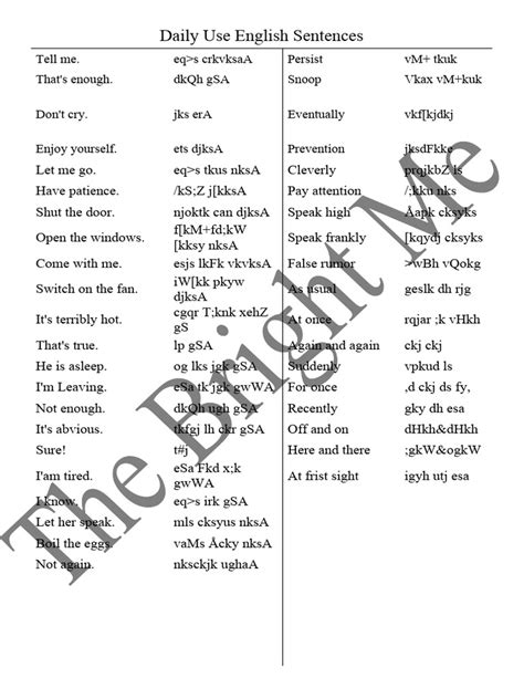 Daily Use English Sentences Pdf