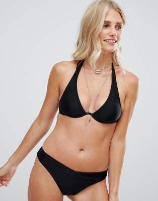 Esclusiva South Beach Mix Match Slip Bikini Brasiliano Sgambato Nero ASOS