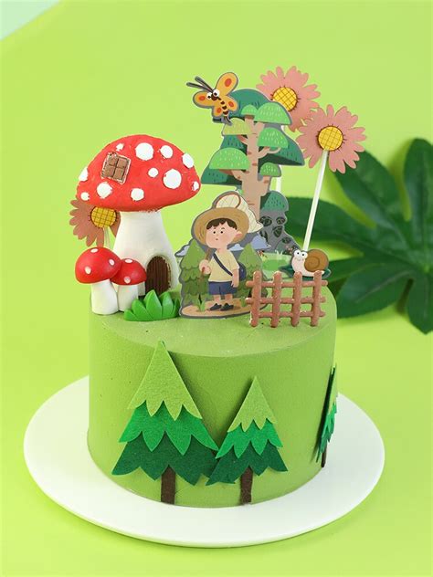 Boom Paddestoel Huis Bos Cake Toppers Voor Kid Grandado