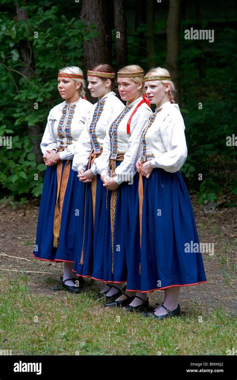 Latvia Latvian Folklore Traditional Costumes Dance Dancing Sing Singing