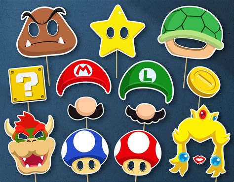 Super Mario Party Photobooth Props DIGITAL DOWNLOAD Birthday - Etsy UK