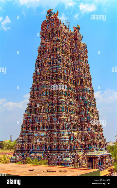 famous temple  meenakshi madurai tamil nadu india stock photo