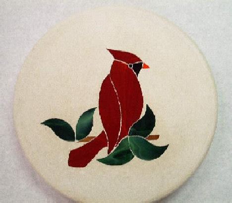 Cardinal Stepping Stone - Dean's Stained Glass