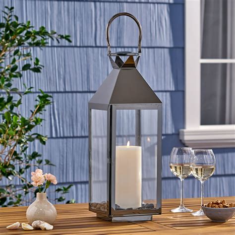 Preston 22 Modern Outdoor Stainless Steel Lantern Black