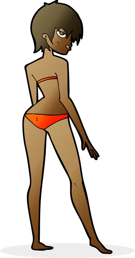 dessin animé femme dans bikini 12262882 Art vectoriel chez Vecteezy