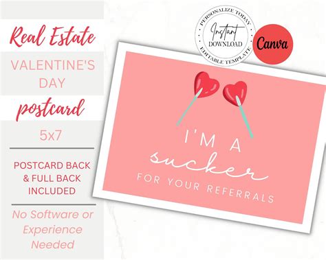 Real Estate Valentine's Day Postcard, Realtor Valentine Marketing